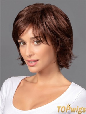 8 inch Short Cheapest Brown Wavy Bob Wigs