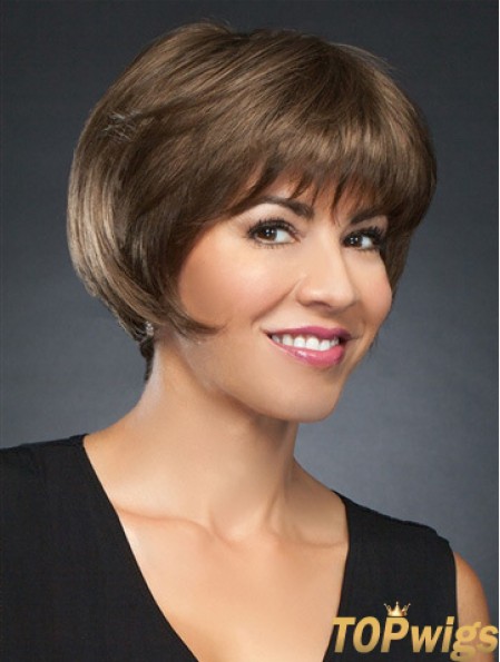 6 inch Cropped Incredible Brown Straight Bob Wigs