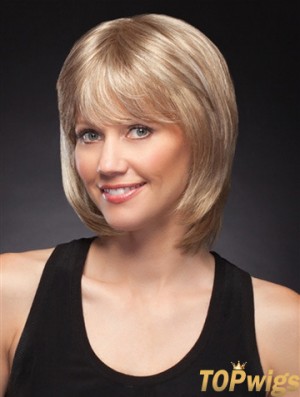 10 inch Chin Length Discount Blonde Straight Bob Wigs