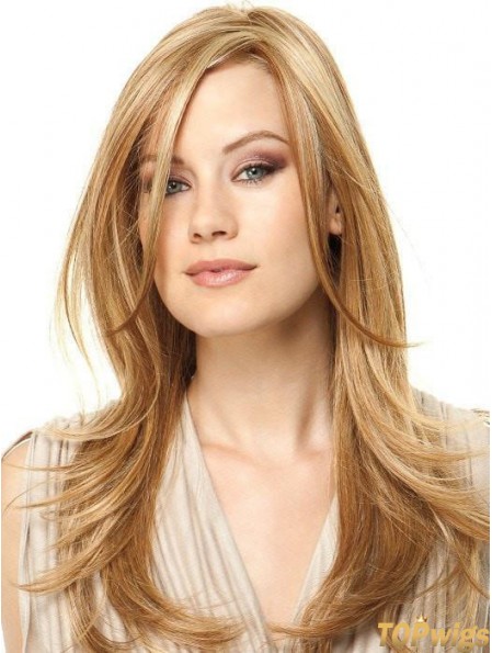 Monofilament Blonde 18 inch Long Layered Synthetic Wigs