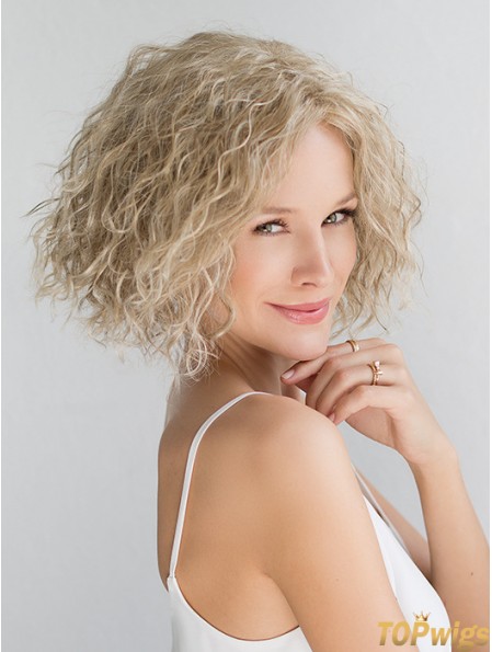 Chin Length Curly Fashionable Medium Wigs