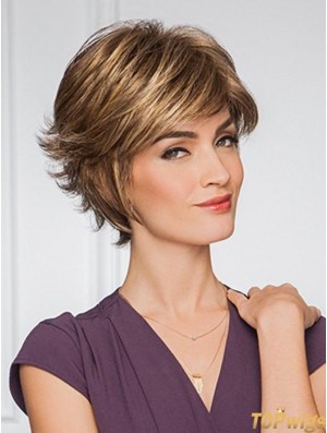 Layered Brown Wavy 6 inch Short Synthetic Wigs