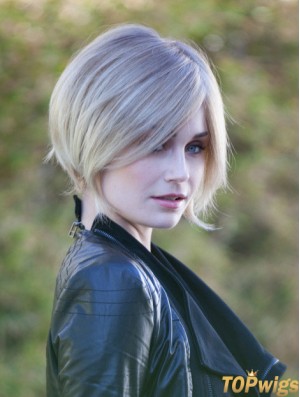 10 inch Chin Length Blonde Straight Fashion Bob Wigs