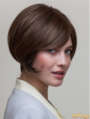 8 inch Short Brown Straight Natural Bob Wigs