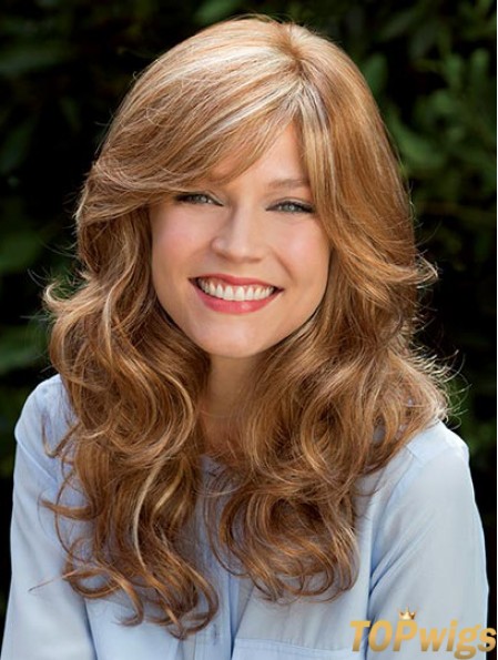 Blonde 16 inch With Bangs Long Flexibility Monofilament Wigs