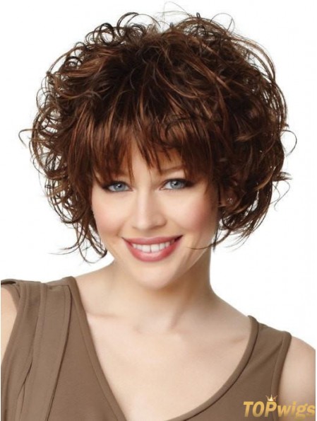 With Bangs Auburn Straight 8 inch Cropped Synthetic Wigs