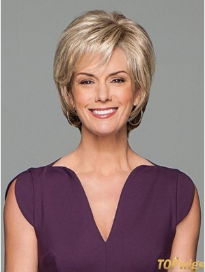 Short Wavy Blonde 6 inch Lace Wig Cap