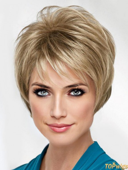 Blonde 8 inch Boycuts Fabulous Capless Synthetic Wigs