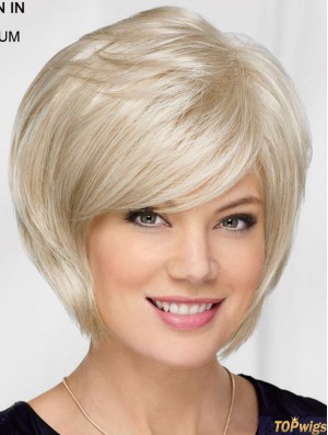 Platinum Blonde Bob Synthetic Wigs 10 Inch