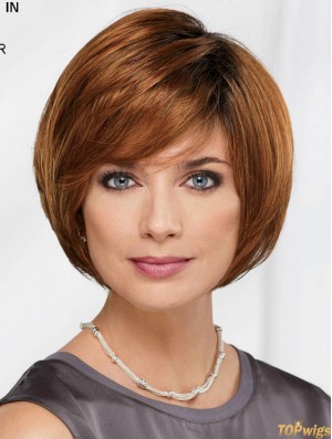 10 inch Chin Length Auburn Straight Comfortable Bob Wigs