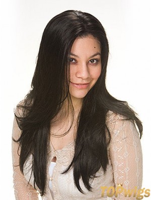 Synthetic Hair Wigs With Capless Black Color Straight Style