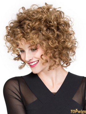 Wigs Lace Front Synthetic Chin Length Curly Style With Bangs