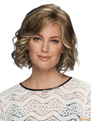 Lace Front 12 inch Wavy Blonde With Bangs Wigs