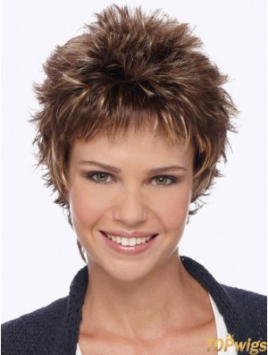 Boycuts Blonde Wavy 6 inch Short Synthetic Wigs