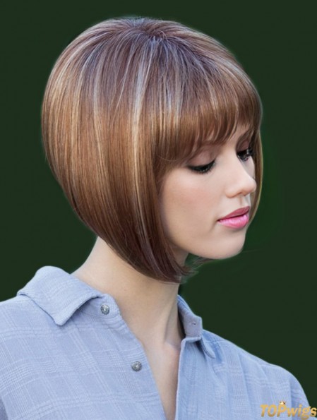 Chin Length Brown Perfect 10 inch Straight Bob Wigs