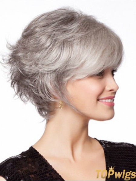 No-Fuss Cheap Wavy Synthetic Grey Wigs Sale