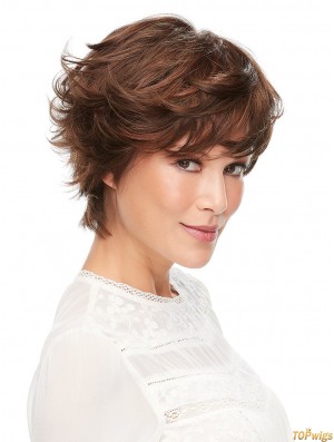 100% Hand-tied Auburn 6 inch Short Layered High Class Wigs