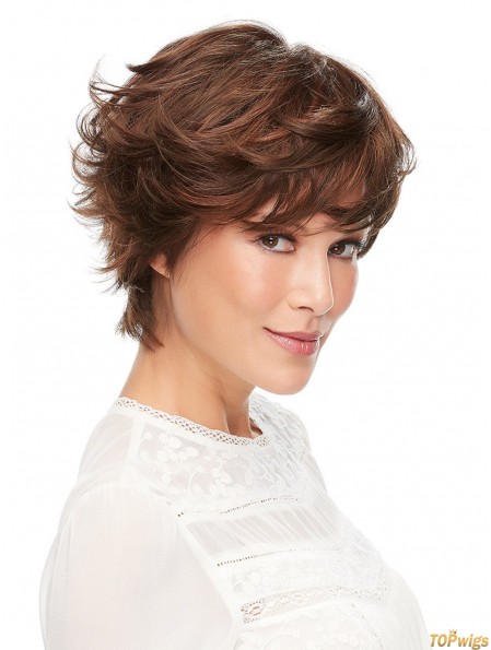 100% Hand-tied Auburn 6 inch Short Layered High Class Wigs