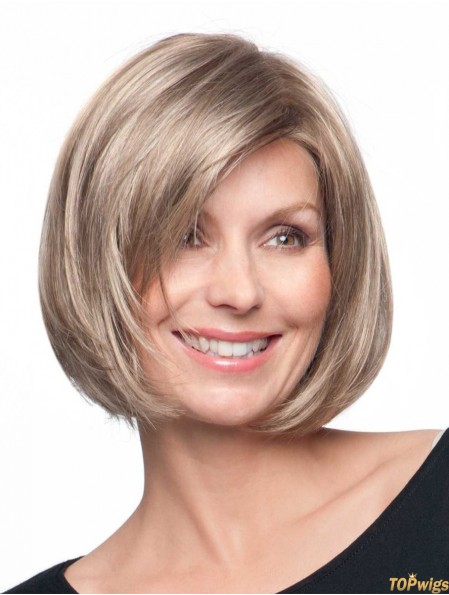 Lace Synthetic Wigs UK With Monofilament Bobs Cut Chin Length