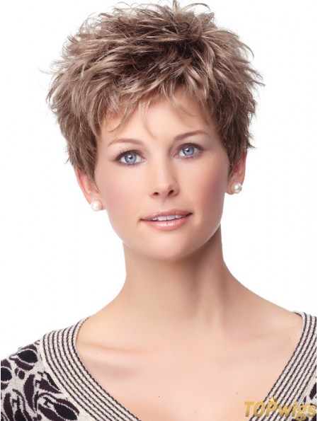 Curly Synthetic Wigs With Synthetic Capless Boycuts Curly Style