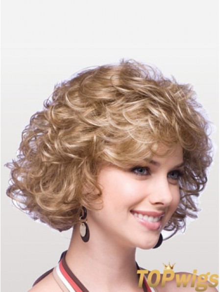 Synthetic Cheap Wigs With Capless Layered Cuts Chin Length Blonde Color