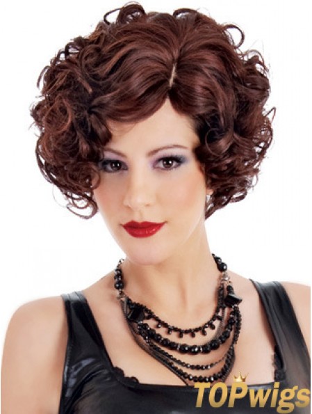 Auburn 10 inch Short Curly Layered Sleek Short Hair Wigs Synthetic