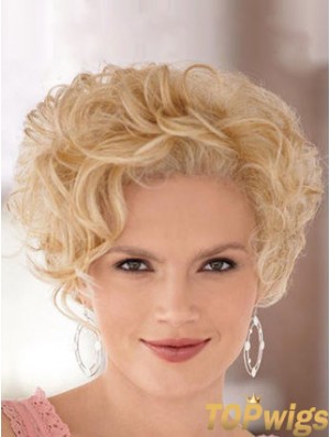 High Quality Blonde Short Curly Classic Lace Front Wigs