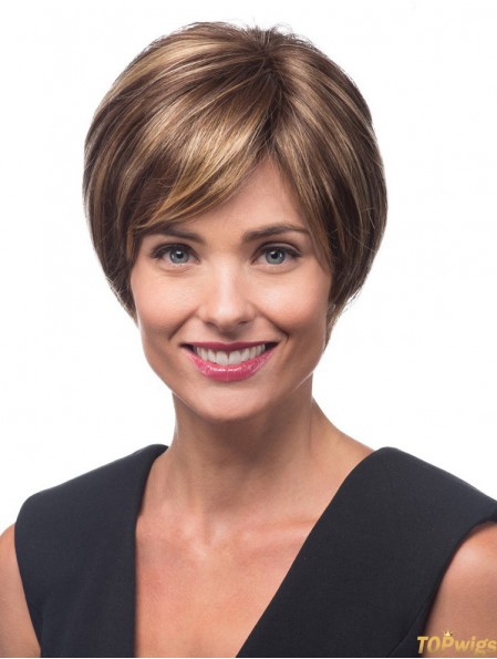 Short Straight Lace Front Layered 10 inch Popular Synthetic Wigs