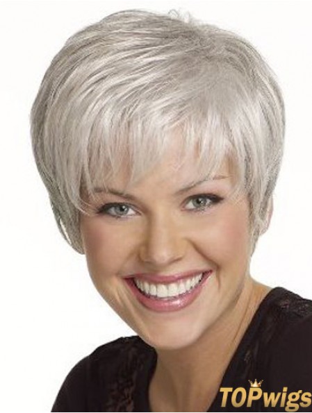 Gorgeous 6 inch Straight Grey Short Wigs