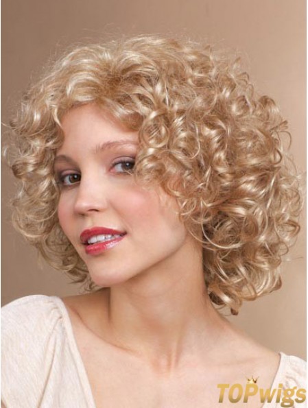 Chin Length Classic Curly Blonde Stylish Synthetic Wigs