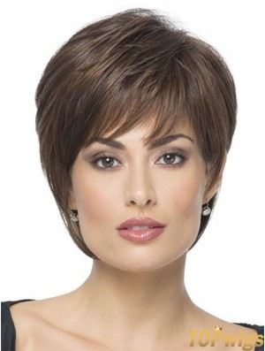 Short Boycuts Straight Brown Hairstyles Synthetic Wigs