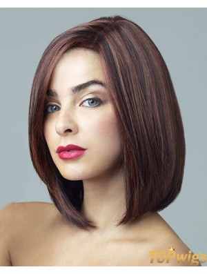 Synthetic Lace Front Wigs Auburn Color Straight Style Bobs Cut