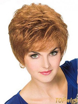 Cropped Straight Boycuts Blonde Style 100% Hand-tied Wigs