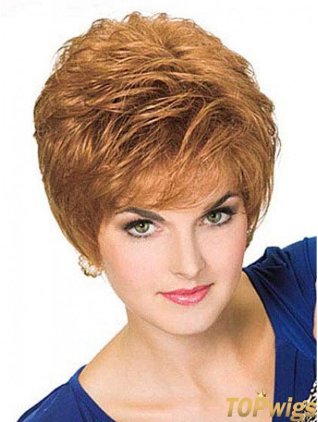 Cropped Straight Boycuts Blonde Style 100% Hand-tied Wigs