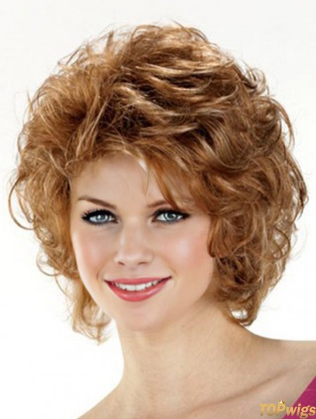 Trendy Brown Chin Length Curly Layered Lace Front Wigs