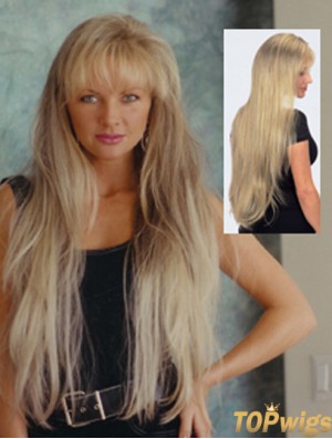 UK Synthetic Wig Shop Long Length With Bangs Wavy Style