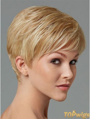 Synthetic Hair For Sale Boycuts Cropped Length Blonde Color