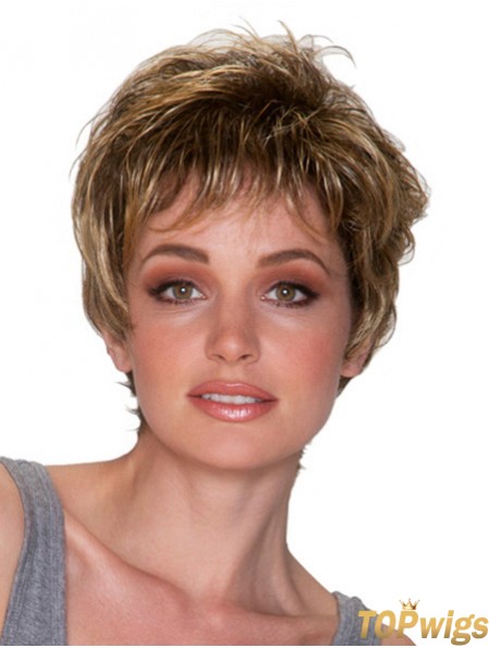 Wavy Layered 8 inch Blonde Ideal Synthetic Wigs