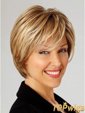 Blonde Short Straight Layered Lace Front Wig Online Store