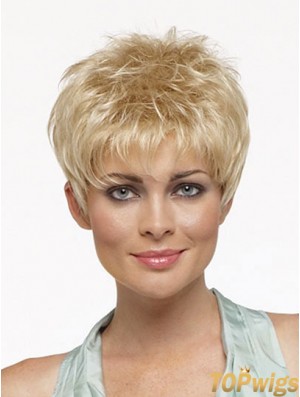 Cropped Boycuts Straight Blonde Online Synthetic Wigs