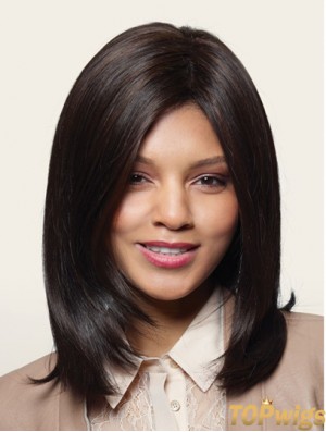 Straight Without Bangs 14 inch Brown Top Synthetic Wigs