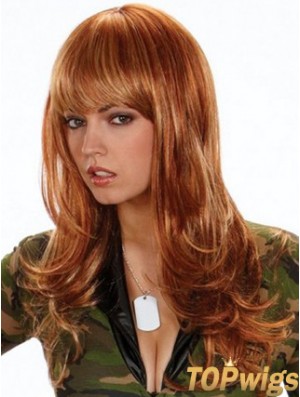 Synthetic Hair Color UK With Bangs Wavy Style Long Length