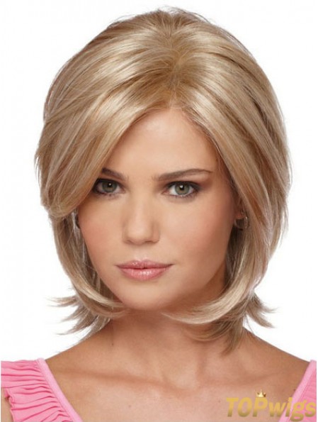 Chin Length Bobs Straight Blonde Modern Synthetic Wigs