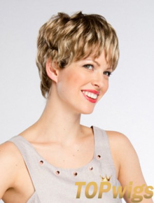 Short Wavy Monofilament Layered 8 inch Online Synthetic Wigs