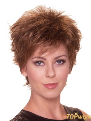 Straight Boycuts 6 inch Auburn Perfect Synthetic Wigs