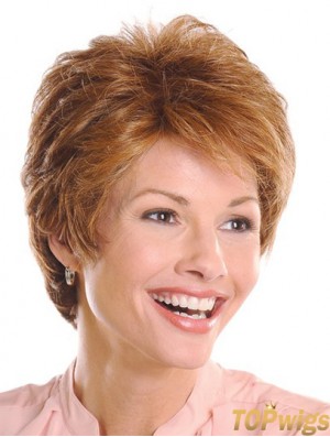 Top 5 inch Wavy Brown Layered Short Wigs