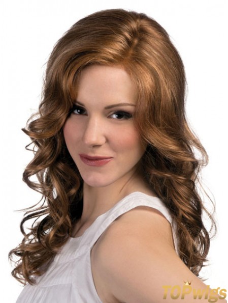 Curly Layered Long Brown Modern Lace Front Wigs