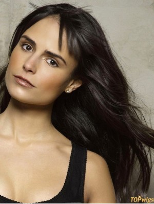 Fashionable Black Long Straight 18 inch Layered Jordana Brewster Wigs