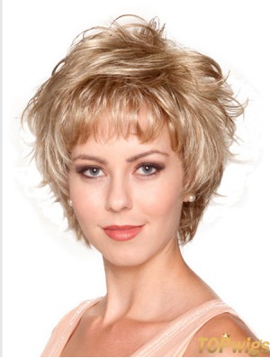 Wavy Layered 8 inch Blonde No-Fuss Synthetic Wigs