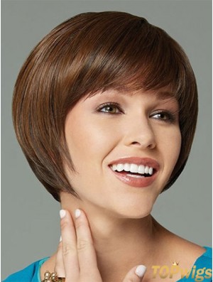 Short Bobs Straight Brown Top Synthetic Wigs